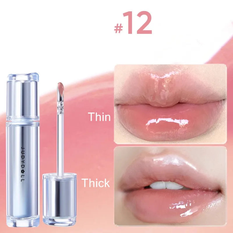 Judydoll Ice Iron Lip Glaze Lipstick, Non Staying Cup, Non fading Mirror Gloss Lip Gel,Liquid Lip Tint，Matte Moisturizing