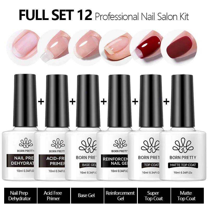 BORN PRETTY 6PCS Gel Polish Set 9D Polaris Cat Magnetic Soak Off UV LED Polish DIY Nail Art Manicure Varnish Base Top Coat