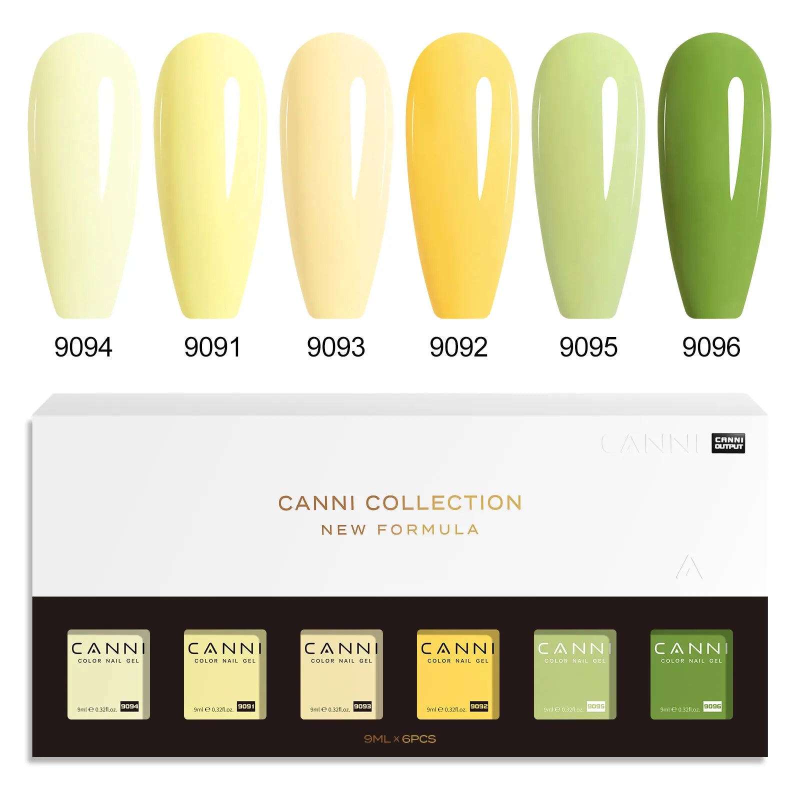 CANNI HEMA FREE Nail Gel Polish VIP Kit Jelly Amber Color Collection Semi Permanent French Nail Gorgeous Color 9ml*6pcs/set