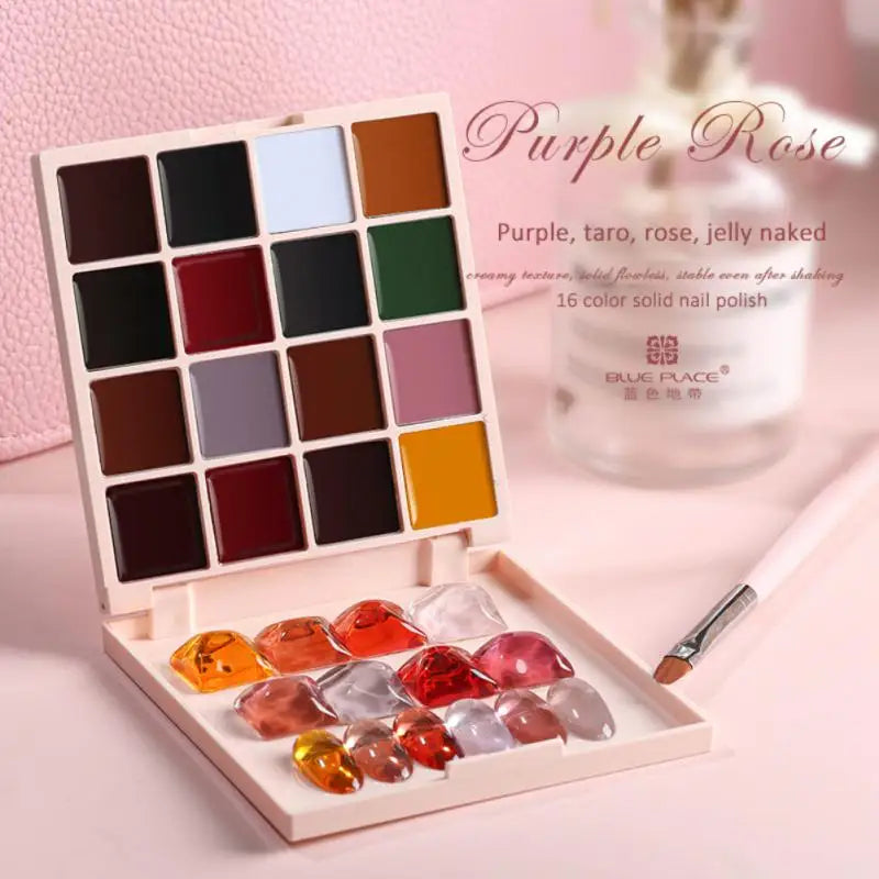 16 Colors Summer Pudding Gel Nail Polish Palette Japanese Solid Cream Gel Mud Transparent Jelly Semi Permanent Soak Off UV LED