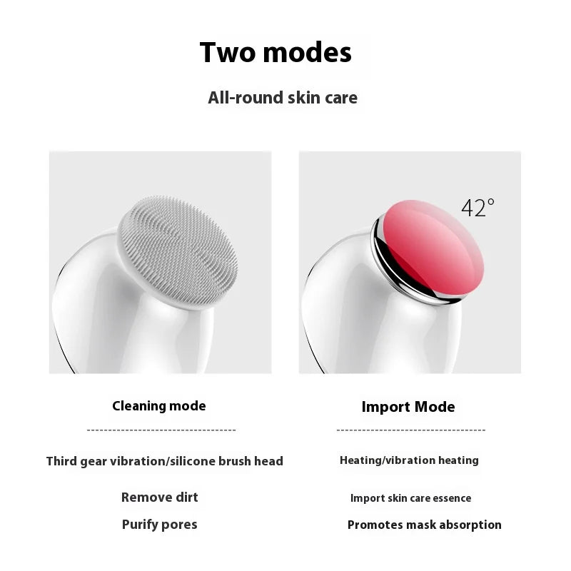 Professional Pore Cleansing Device with Vibration Massage & Exfoliating - Electric Silicone Facial Cleansing Brush for Skin Care