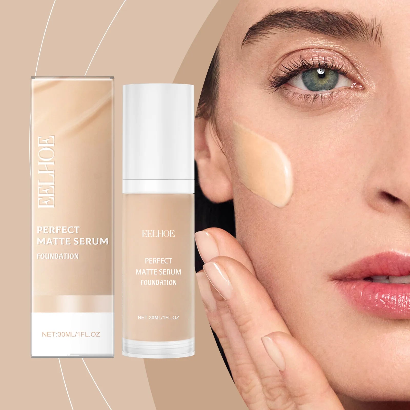 Tinted Moisturizer Foundation Long Lasting Waterproof Matt Oil Control Brightening Face High Coverage Base Makeup Cosmetics 30ml