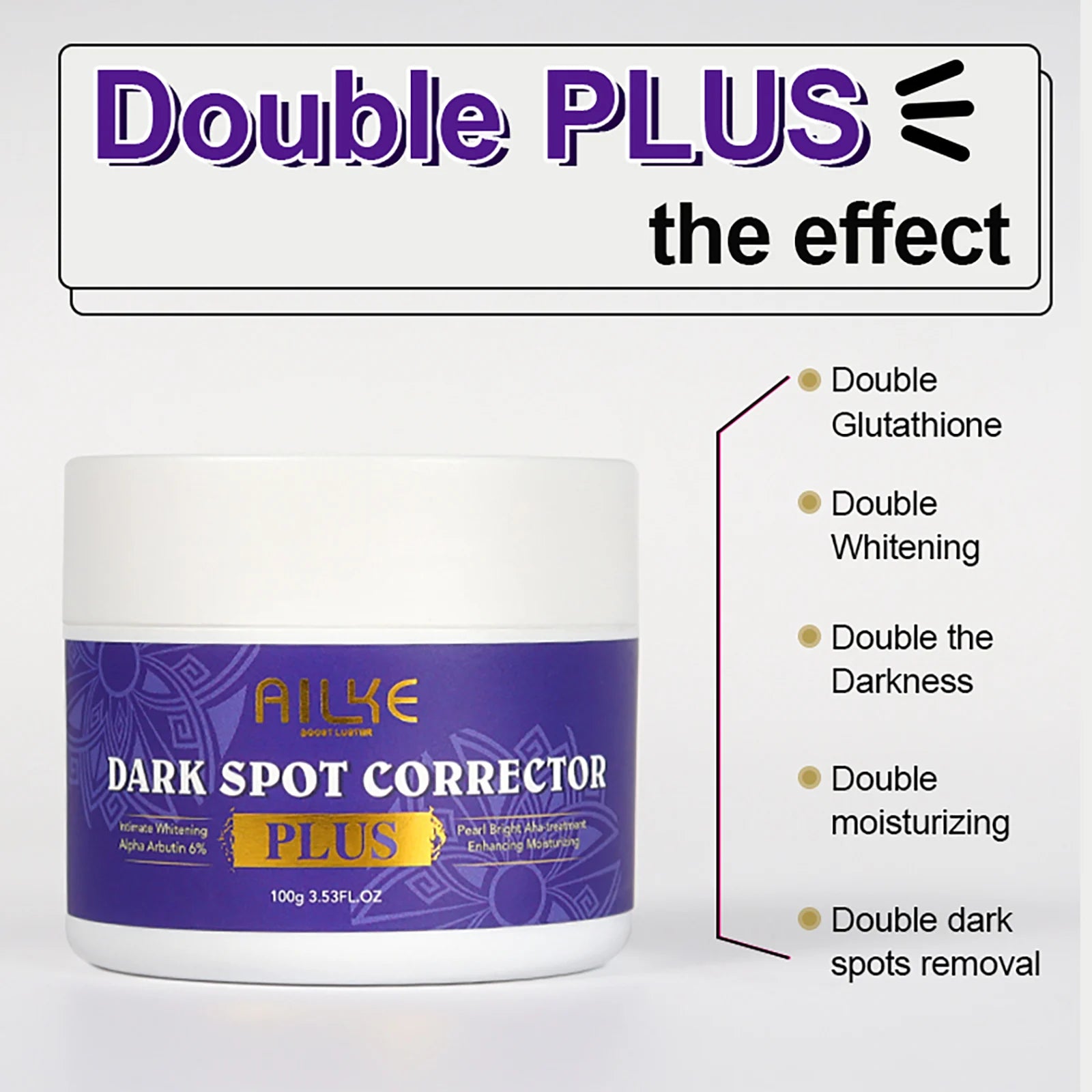 Private Label AILKE Skin Care Set Double-Glutathione Whitening Serum Dark Spot Face Cream Black Skin Soap Bleaching Body Lotion