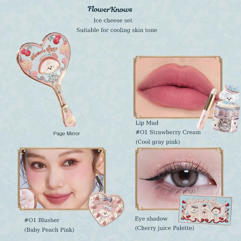 Flower Knows Never's Shop Collection All In Make Up Sets Cosmetics Full Set Lip Mud Blusher Eye Shadow Makeup Kit Professional