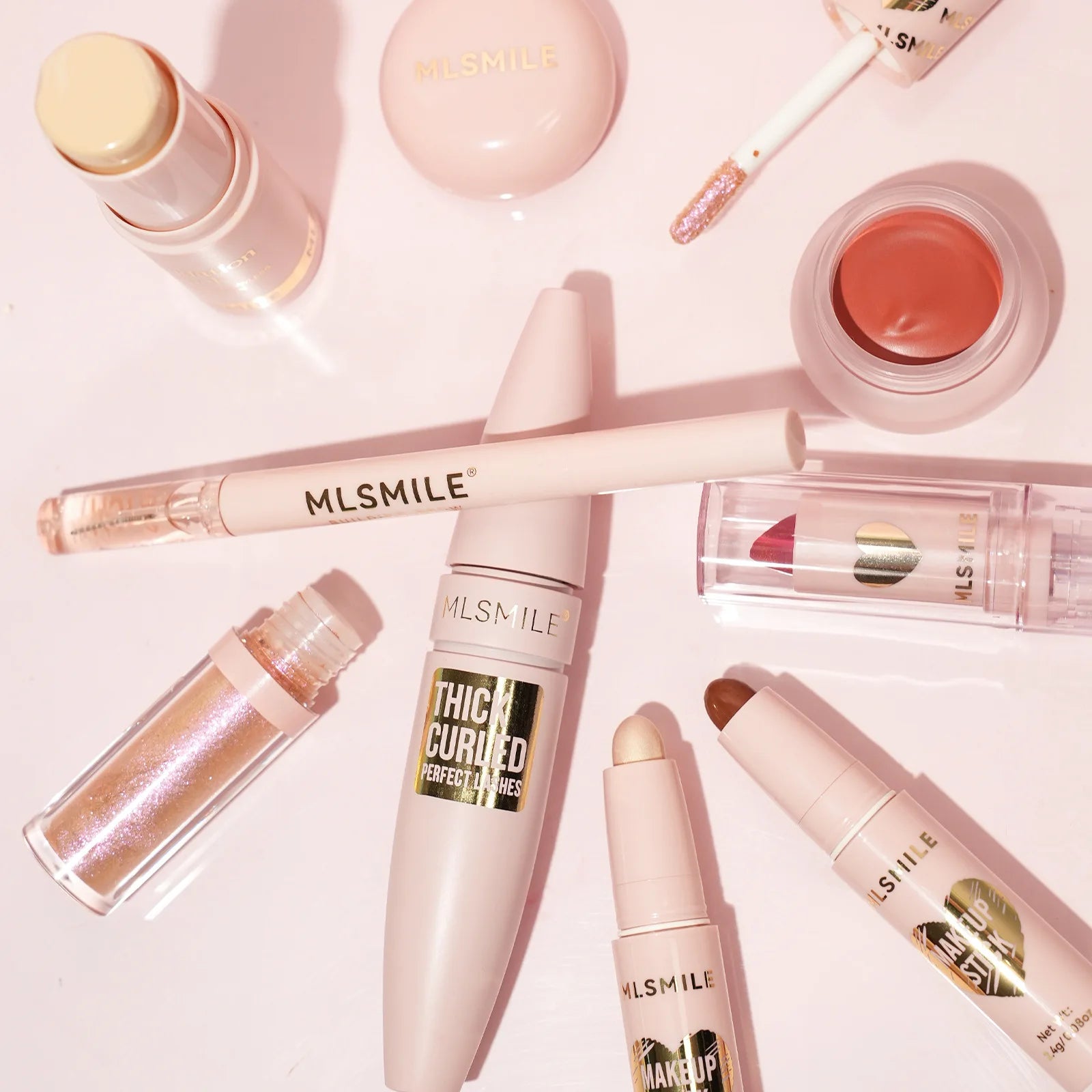 MLSMILE Face Makeup Set Cosmetic Bag Large Set Christmas Valentine's Day Gift Lipstick Lip Gloss Mascara Blush Eyeliner Gift Box