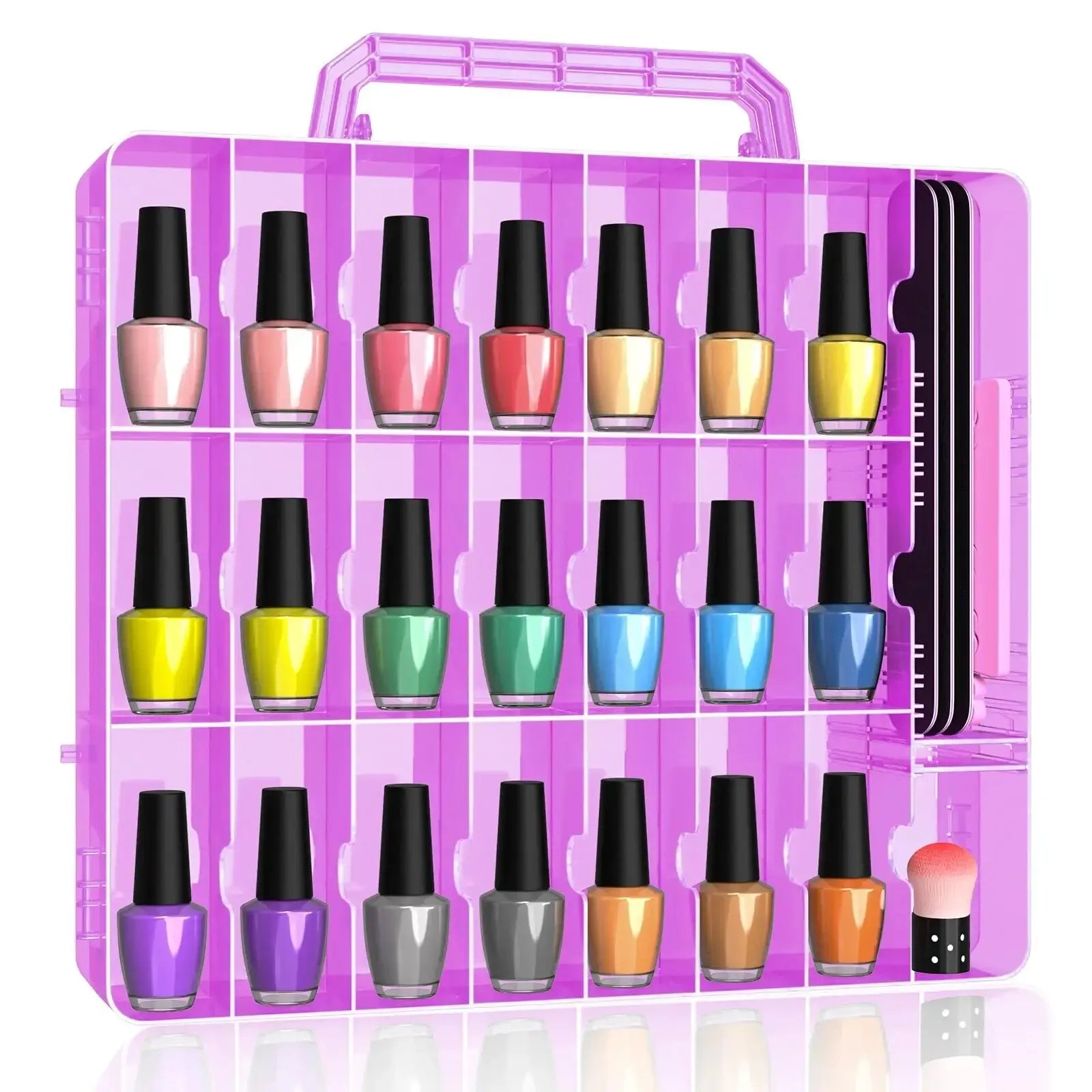 Portable Nail Polish Organizer Clear Double Side Nail Polish