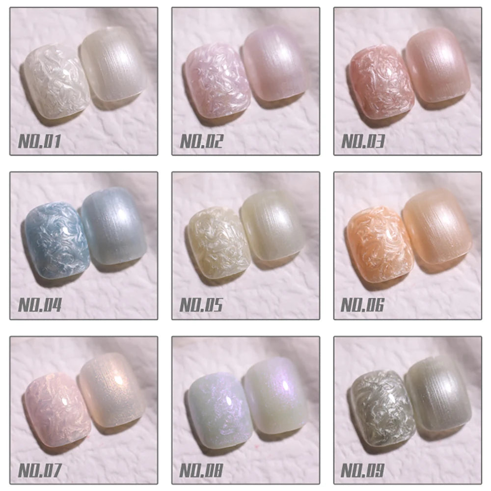 Vendeeni 9 Colors/Set Pearl Shell Thread Gel Nail Polish UV Soak Off Gel Varnish DIY Shell Thread Pattern Nail Art Gel Lacquer