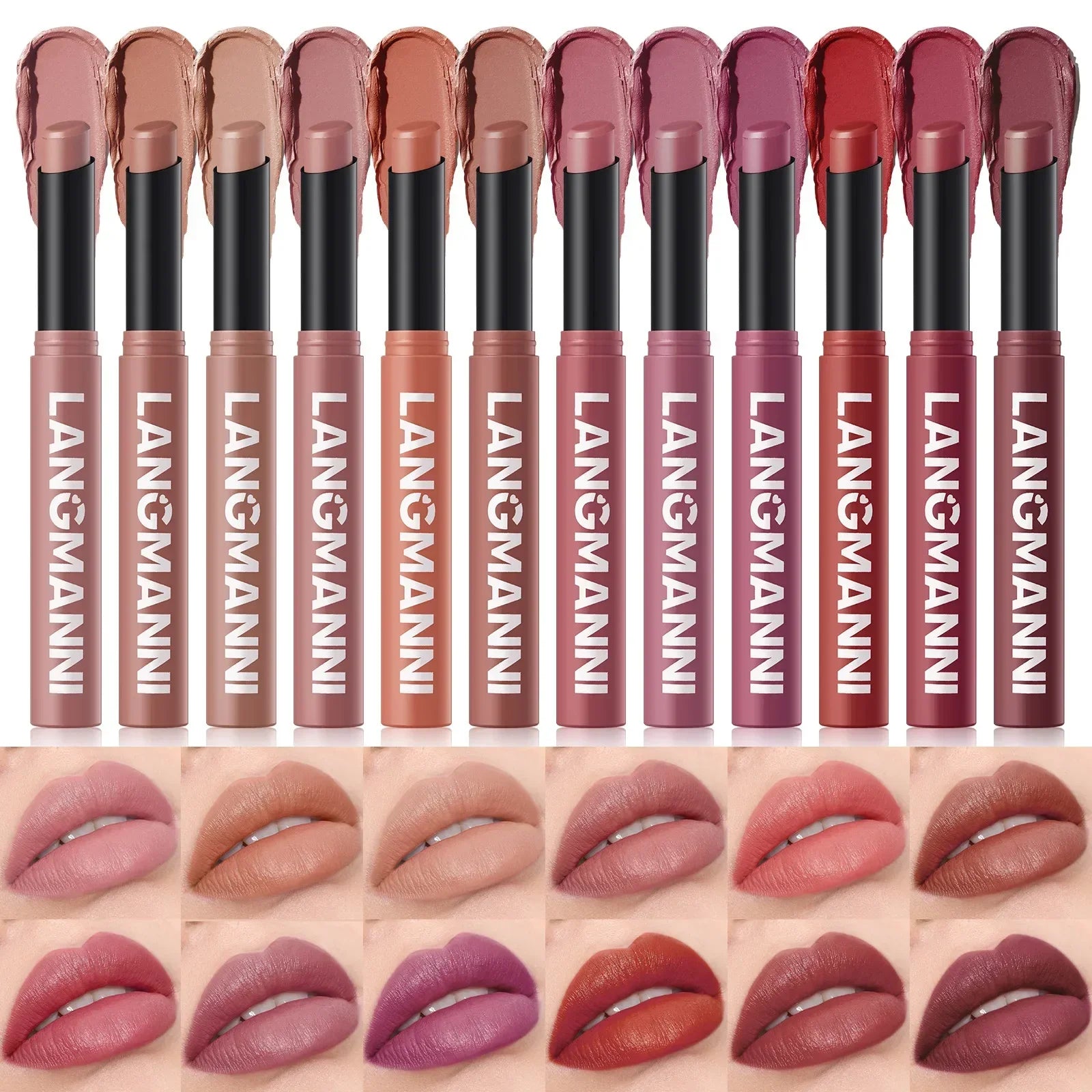 New Rotating Velvet Matte Lipstick Long Lasting Waterproof Lipstick Non-Stick Cup Lip Stain Tint Cosmetics Pencil Liner Makeup