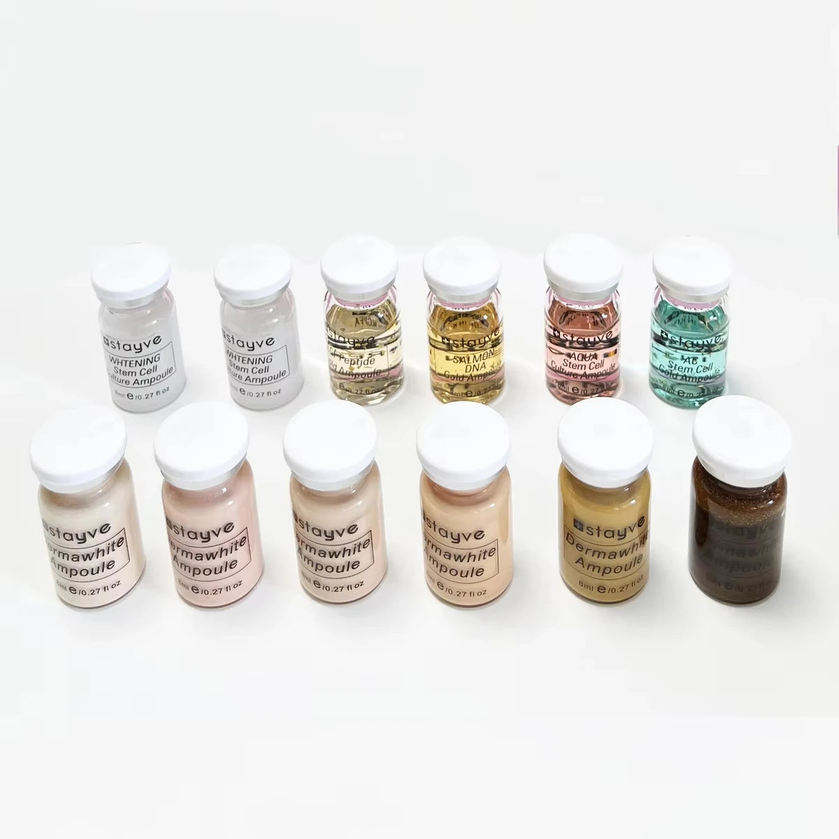 NEW Derma white BB Cream Glow Serum Ampoule add foundation niacinamide/peptide for effective brightening anti-aging 12pcs 8ml