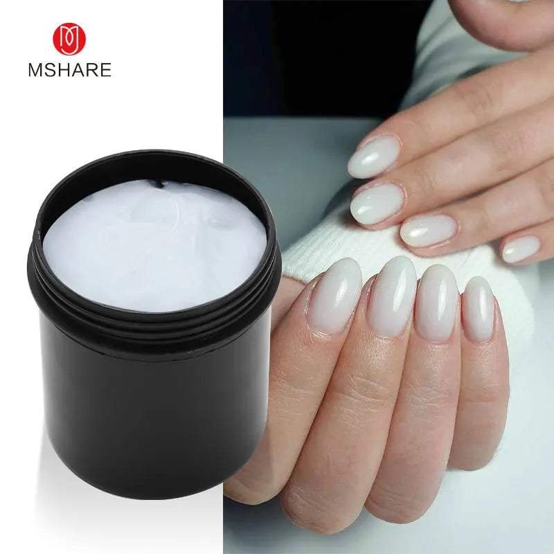 MSHARE 250g Natural Nude Translucent Hard Builder Jelly Gel Not Flow Nail Extension Stretching Construction Repair Broken