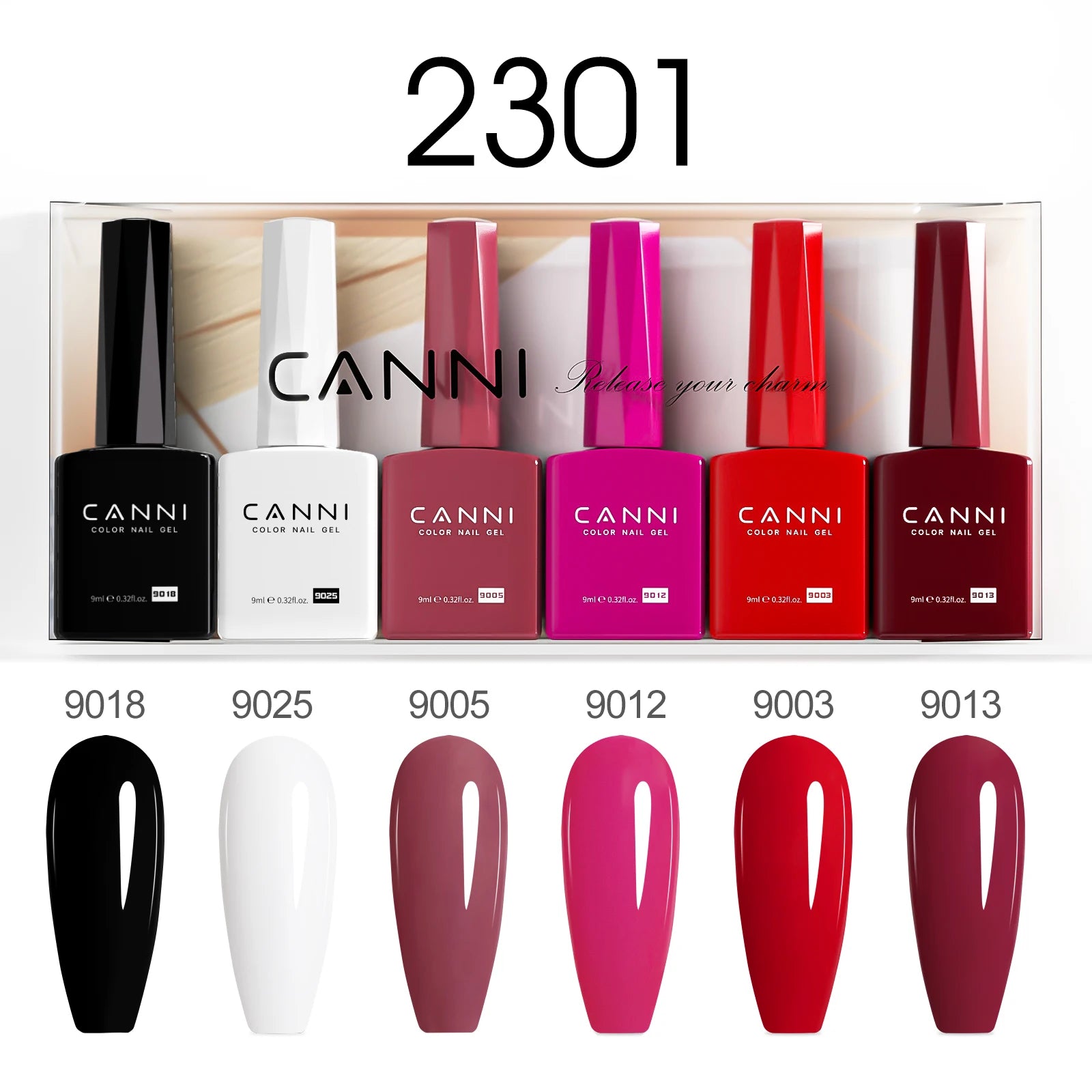 CANNI HEMA FREE 9ml Nail Gel Polish Kit Great Coverage Color Gel Set Nail Manicure Soak Off UV LED Christmas Red Gift Gel Nail