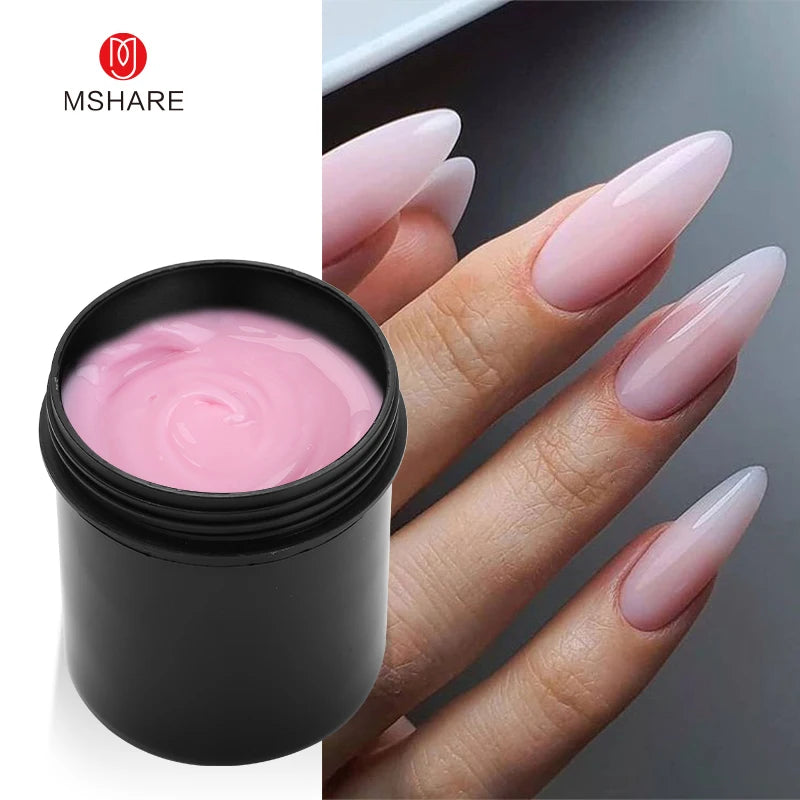 MSHARE 250g Natural Nude Translucent Hard Builder Jelly Gel Not Flow Nail Extension Stretching Construction Repair Broken