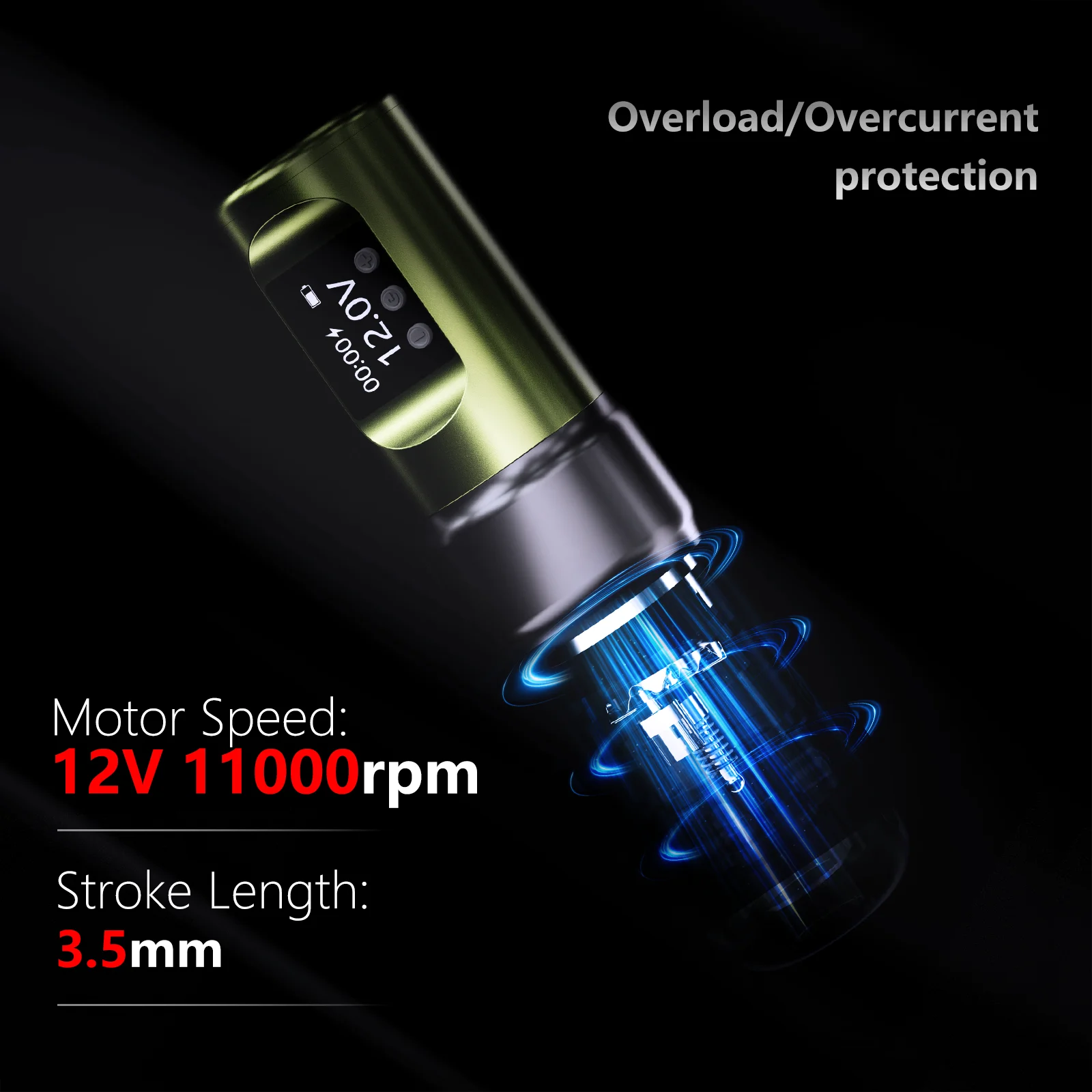 BIGWASP Wireless Tattoo Machine Pen Kit Rotary Tattoo Pen Set with 10PC Cartridge Needles for Makeup Machine Body Art Tattoo Kit