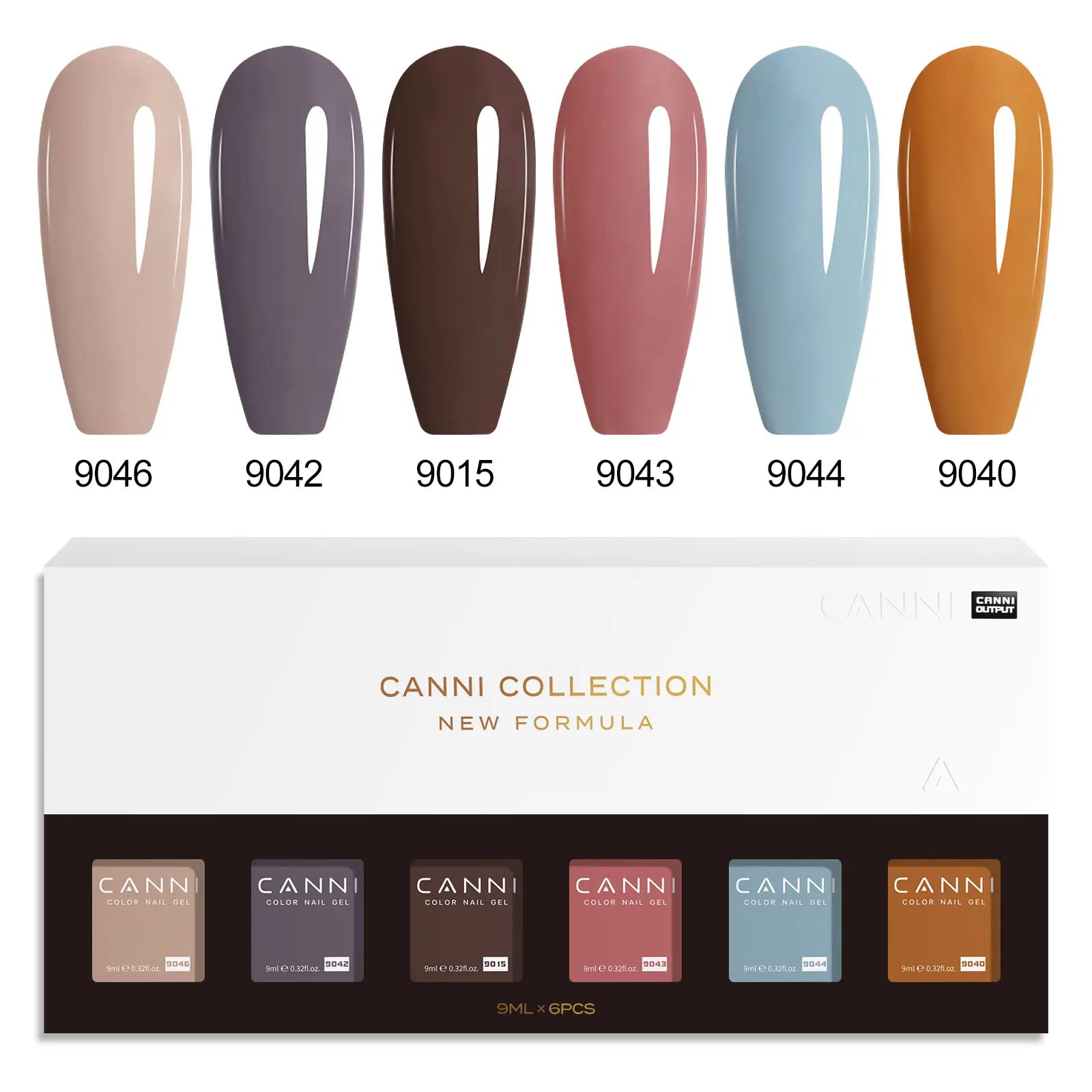 CANNI HEMA FREE Nail Gel Polish VIP Kit Jelly Amber Color Collection Semi Permanent French Nail Gorgeous Color 9ml*6pcs/set