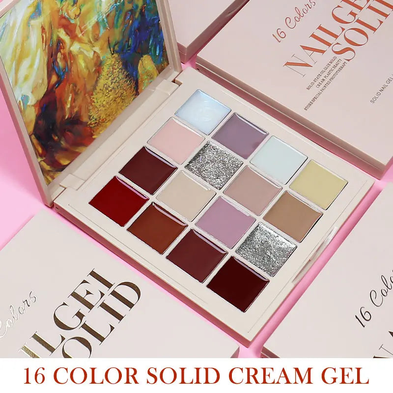 Arte Clavo Solid Painting Gel 16 Colors Vernis Semi Permanent UV LED Top Coat LED Soak Off Lacquer Hybrid Nail Art Manicure