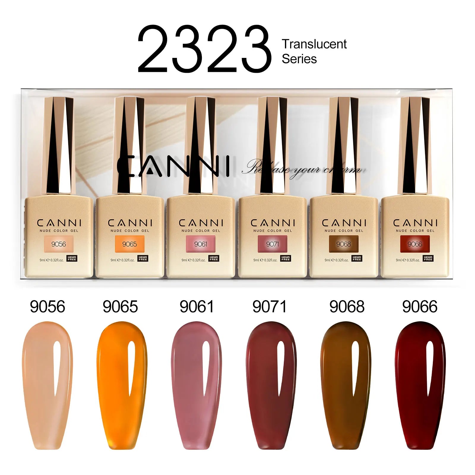 CANNI Nail Gel Polish Set Upgraded HEMA FREE Summer Nails Smooth Texture Ultra Gloss Top Coat Pigmented Gel Soak off UV LED Gel