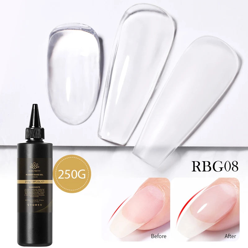 BORN PRETT 250g 10 IN 1 Nail Glue Gel Polish Transparent Color Gel Semi Permanent Soak Off UV Gel Function Gel Base Gel Nail Art