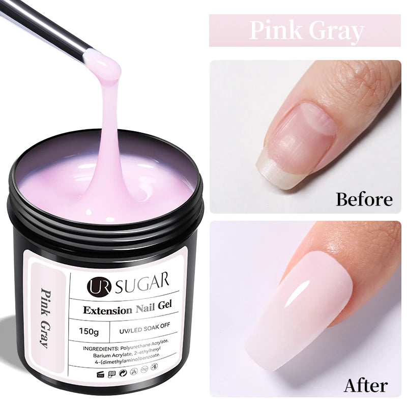 UR SUGAR 150g Rubber Base Gel Nail Polish Sparking Aurora Glitter Rubber Varnish Soak Off Semi permanent UV LED Gel Manicure