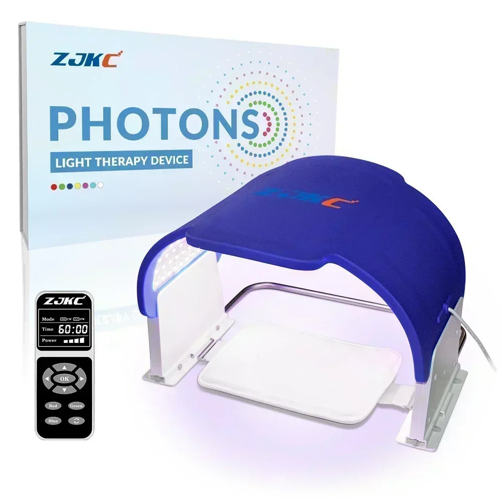 ZJKC 990 Beads LED Light Face Therapy Mask Phototherapy for Skin Rejuvenation Whitening 7 in 1 Aesthetic Professional Led Mask