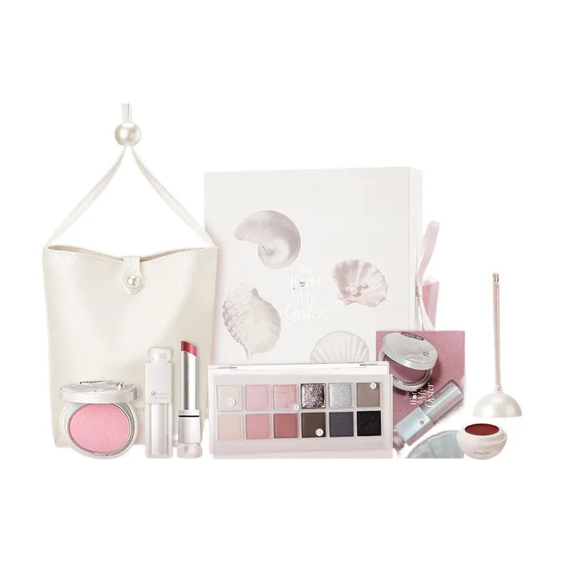 Joocyee Makeup Kit Bag Full Professional Eye Shadow Powder Blusher Lipstick Oyster Heart Limited Makeup Set Box For Girlfriend