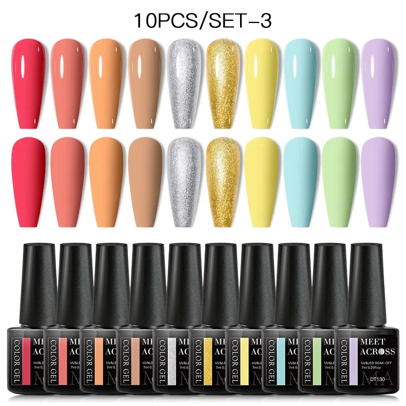 10-12Pcs/set Thermal Gel Nail Polish Set 3 Layers Color Change Nails Semi Permanent Gel Nail Polish For Manicure nail supplies