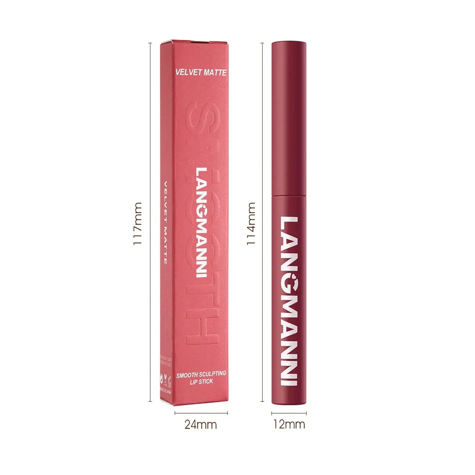 New Rotating Velvet Matte Lipstick Long Lasting Waterproof Lipstick Non-Stick Cup Lip Stain Tint Cosmetics Pencil Liner Makeup