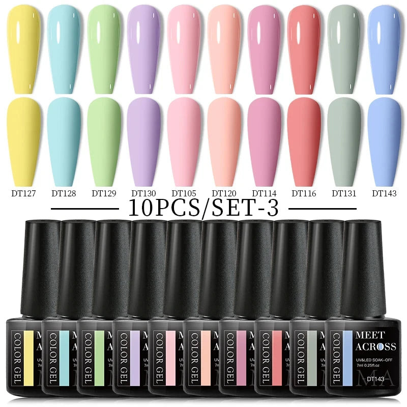 10-12Pcs/set Thermal Gel Nail Polish Set 3 Layers Color Change Nails Semi Permanent Gel Nail Polish For Manicure nail supplies