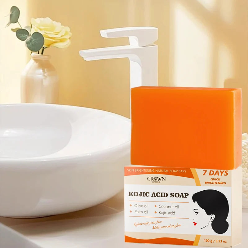 Brightening Bar Kojic Acid Soap Facial Deep Cleaning Even Skin Tone Skin Lightening Soap Oil Control Moisturizing Skin Care 100g