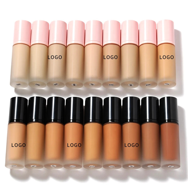 Liquid Foundation Long Lasting Private Label Matte Waterproof Makeup Foundations Vegan Dark Skin Cosmetics Wholesale Bulk