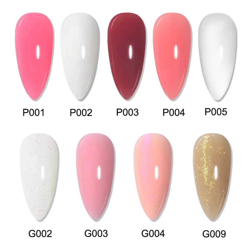 80g Nail Extension Gel Nude Pink Semi-Permanent Soft Gel Medium Viscosity White Clear Nails Builder Jelly French Nail Form Build