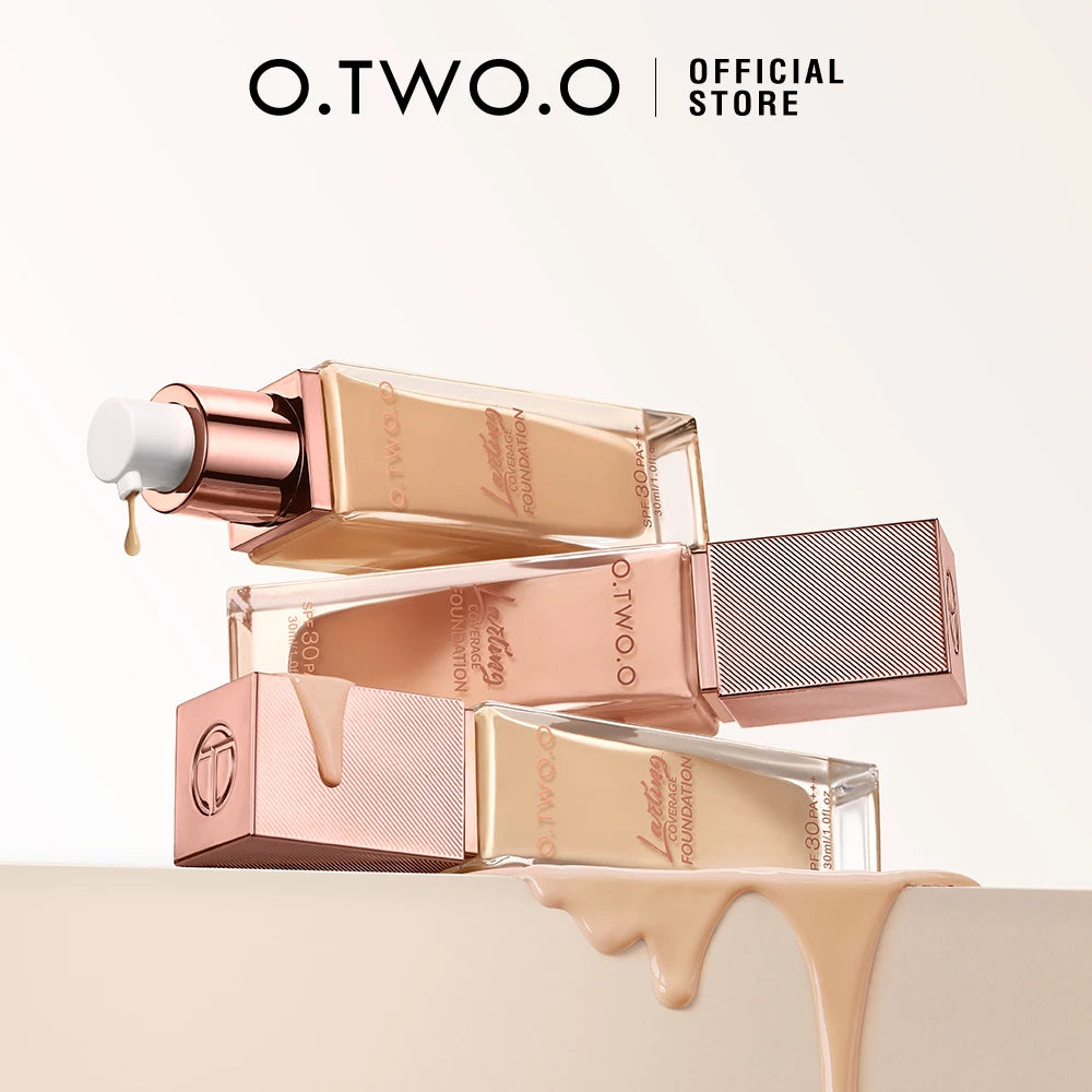 O.TWO.O Foundation Cream Moisturizing Oil-Free Long-Lasting Waterproof BB Cream Concealer Full Coverage Foundation Face Makeup
