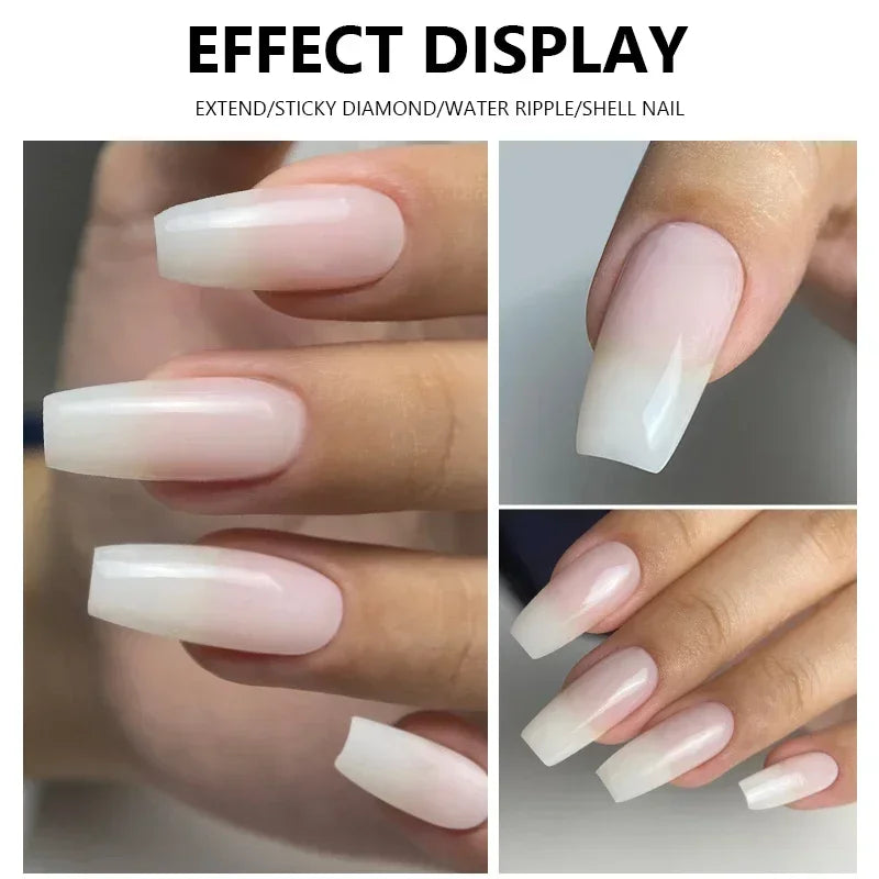 MSHARE Low Heat Milky Self Leveling Construction Gel for Nail Extension Medium Thick Natural Builder Reinforce UV Led Gel 142g