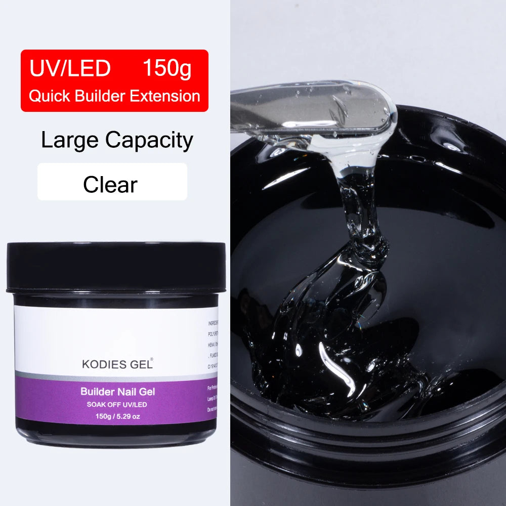 KODIES GEL 150g Builder Nail Gel for Extension Semi Permanent UV Aurora Construction Poly Gellak for Nail Art Manicure Design