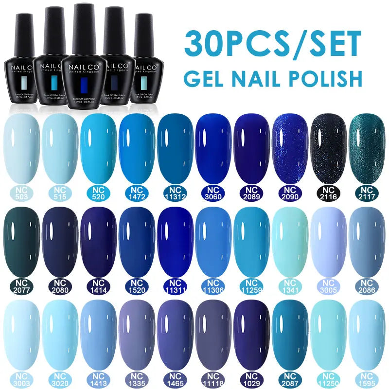 NAILCO 20/30Pcs Fluorescent Color Gel Nail Polish Set Semi Permanent UV LED Varnish Nail Art Design Soak Off Nail Gel Set 15ml