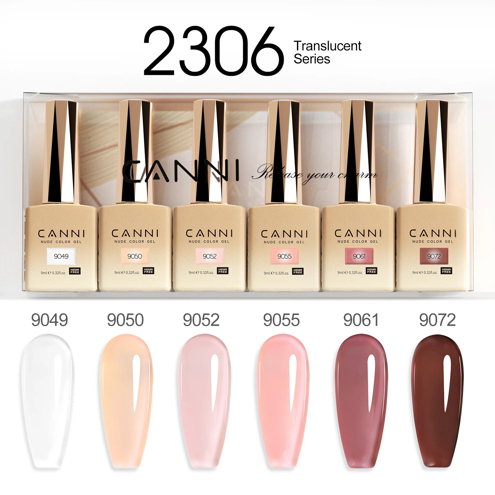 2/6pcs/kit CANNI HEMA FREE Nail Gel Polish Kit Gorgeous Color Beautiful Semi Permanent Gorgeous Full Coverage Soak off UVLED Gel