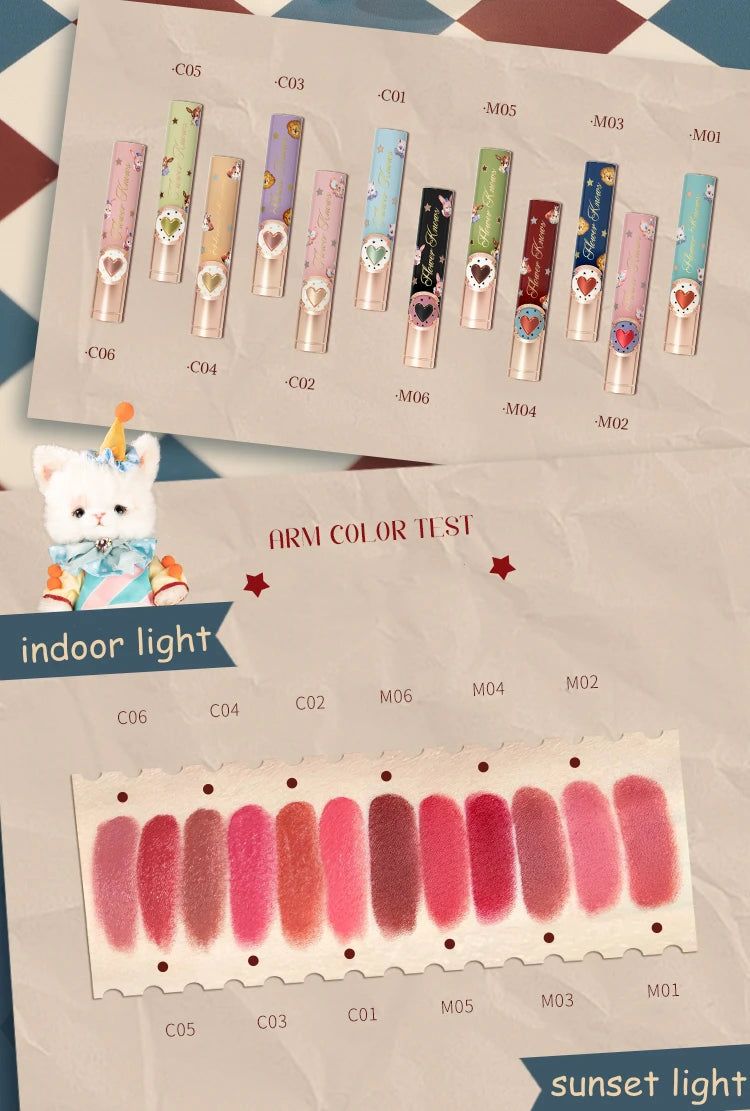 Flower Knows Velvet Matte / Mirror Effect Lipstick Circus Show Series Lip Makeup Professional Cosmetics Women Beauty