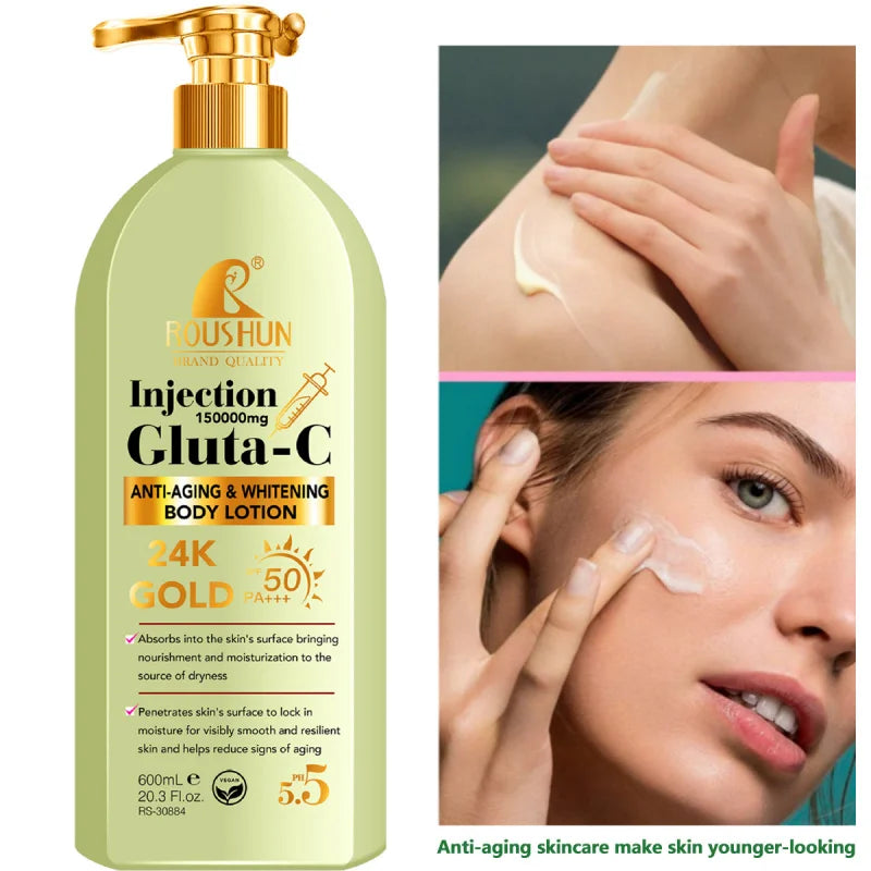 600ml GLUTA-C Body Lotion Sun Cream 2-in-1 Moisturizing Body Lotion Leaves Fragrance, Refreshing and Moisturizing