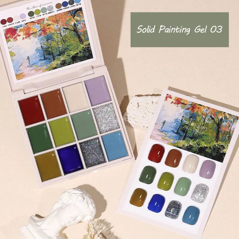 Arte Clavo Solid Painting Gel 16 Colors Vernis Semi Permanent UV LED Top Coat LED Soak Off Lacquer Hybrid Nail Art Manicure