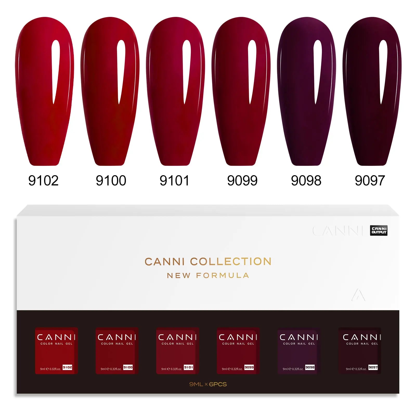 CANNI HEMA FREE Nail Gel Polish VIP Kit Jelly Amber Color Collection Semi Permanent French Nail Gorgeous Color 9ml*6pcs/set