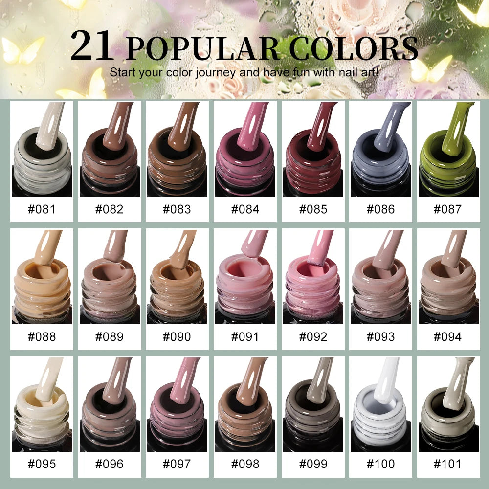 LIMEGIRL 8ml Gel Nail Polish Kit 21 Colors UV Soaked Gel Polish Varnish Nail Art Gift Set Suitable for Nail Art Design Gel Kit