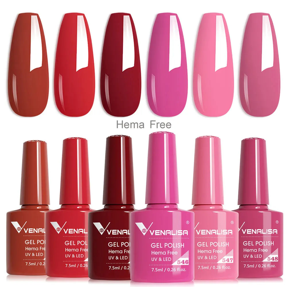 Rose Rubber Base Venalisa Nail Gel Polish Set