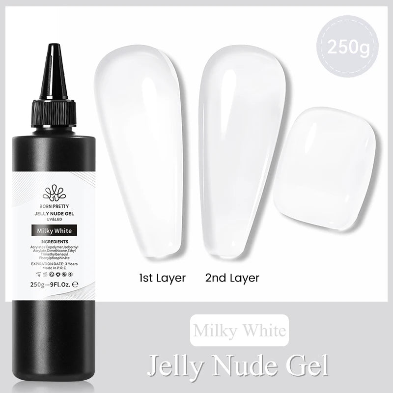 BORN PRETT 250g 10 IN 1 Nail Glue Gel Polish Transparent Color Gel Semi Permanent Soak Off UV Gel Function Gel Base Gel Nail Art