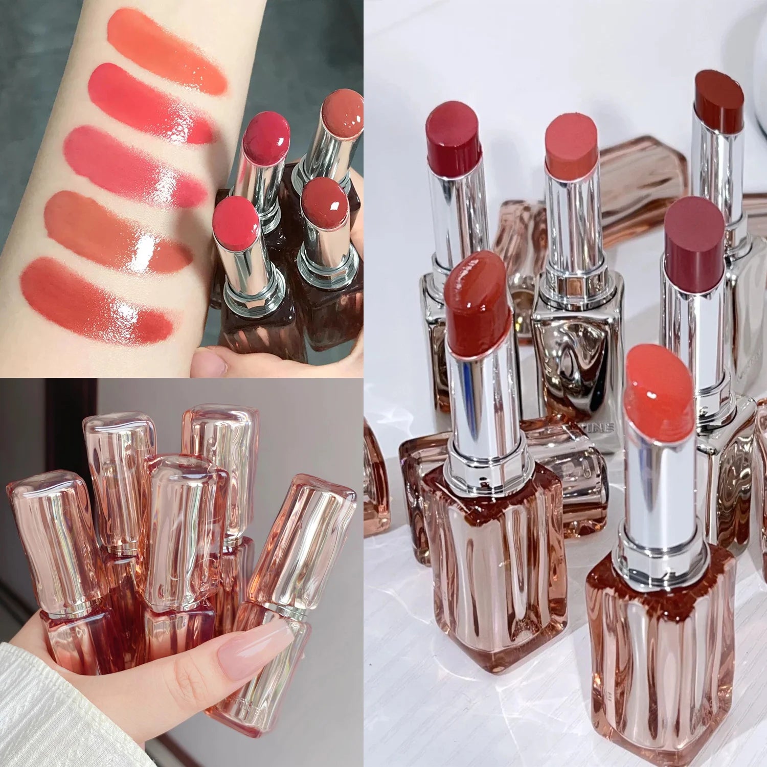 MISTINE Long-Lasting Lipstick Non-Transfer Coffee Ice Lipstick Glossy Liquid Lip Gloss Matte Red Brown Lip Color