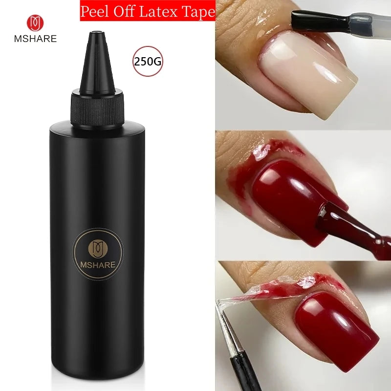MSHARE Clear Rubber Base Gel Coat Thicker Nails Strengthen Alignment Base Soak Off 250ML Level Up