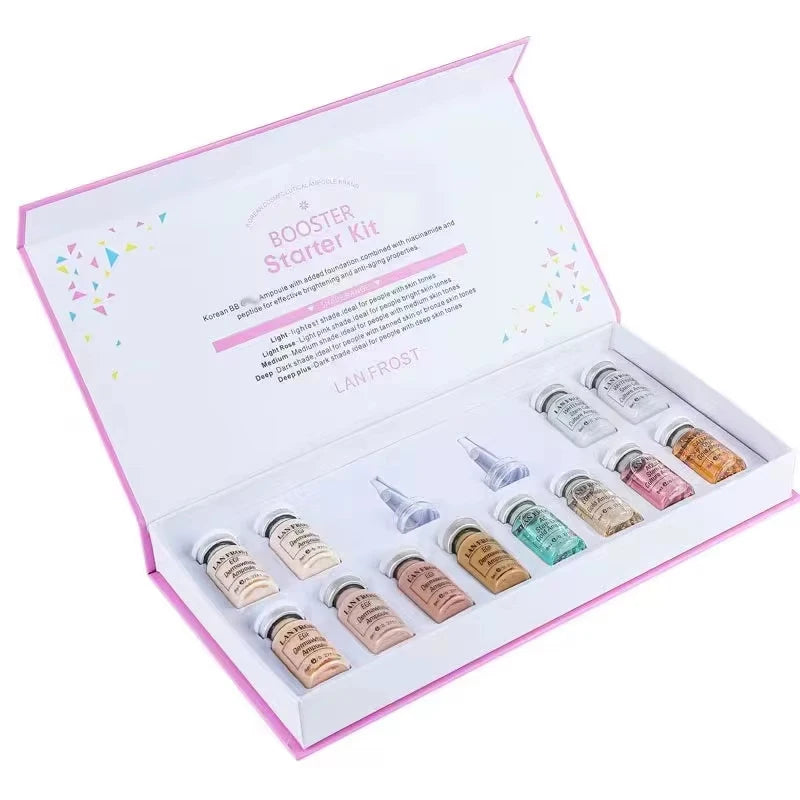 Korea 8ml BB CC Cream Glow Face Skin Care Serum Essence Ampoule Foundation Natural Facial Foundation Cream BB Cream Base Set