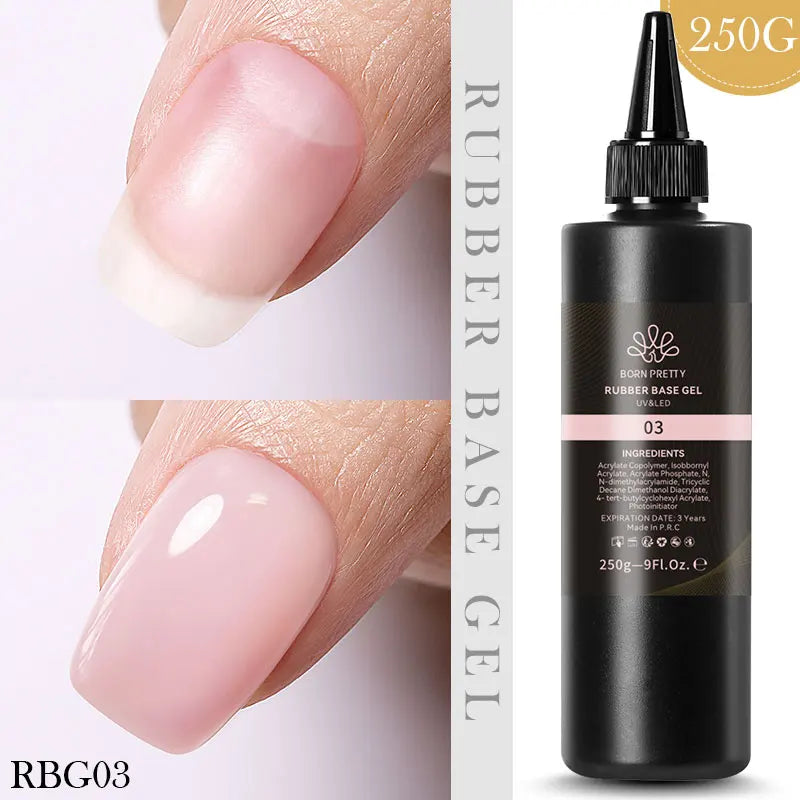 250g BORN PRETTY Milky White Jelly Gel Nude Pink Transparent Semi Permanent Gel Nail Polish Manicure Soak Off UV LED Gel Varnish