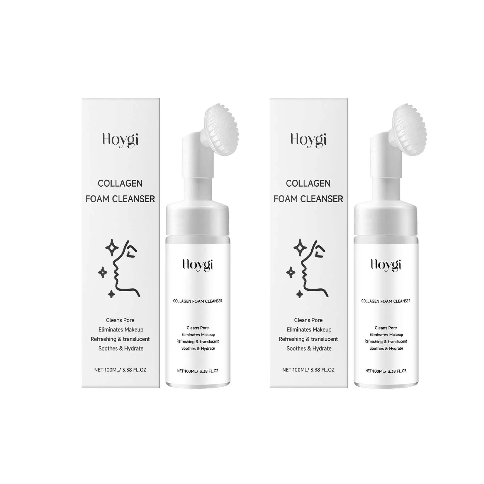 Collagen Facial Cleanser Mousse Deep Cleansing Skincare Controls Oil Moisturizing Firming Face Wash Foam Cleanser Skin Care