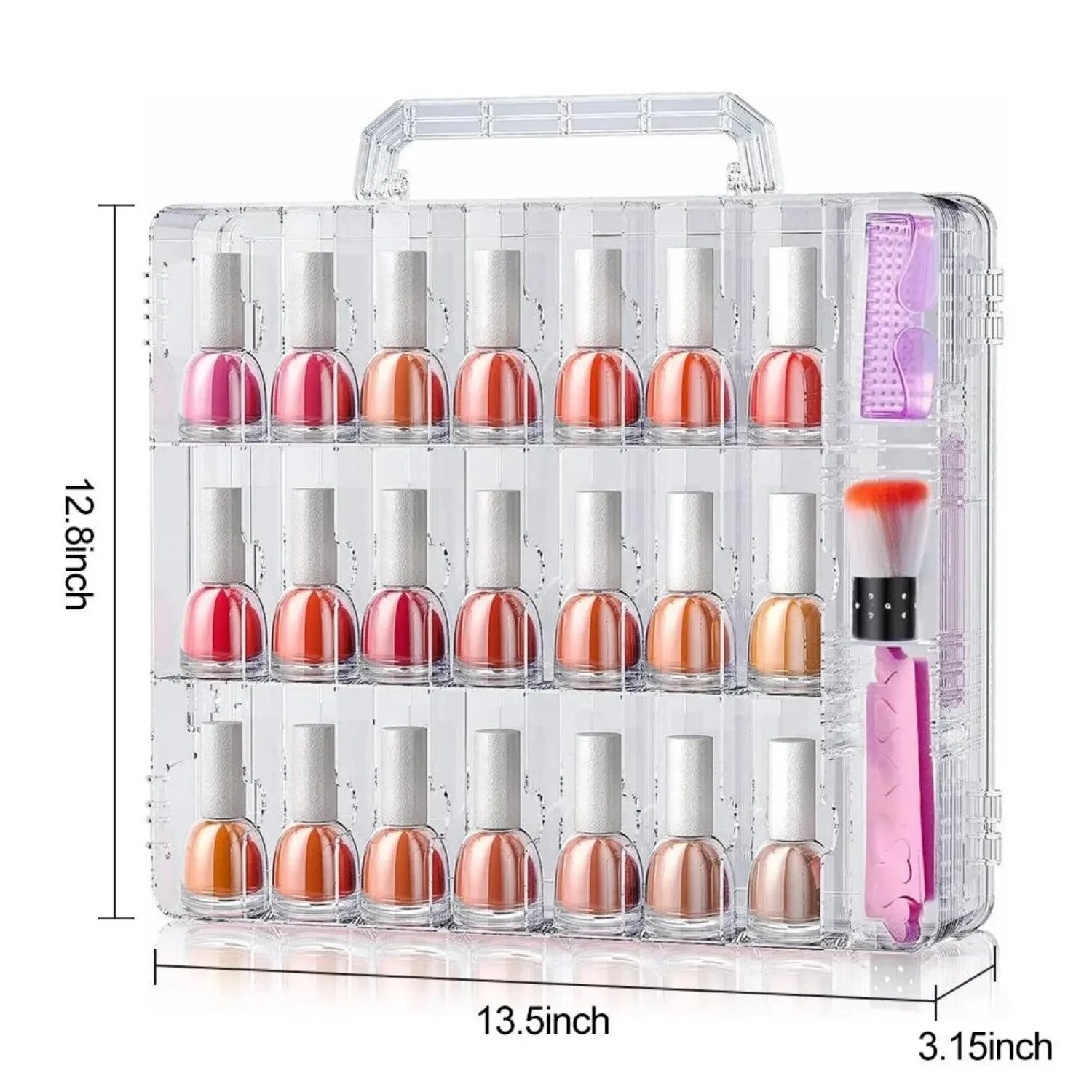 Portable Nail Polish Organizer Clear Double Side Nail Polish