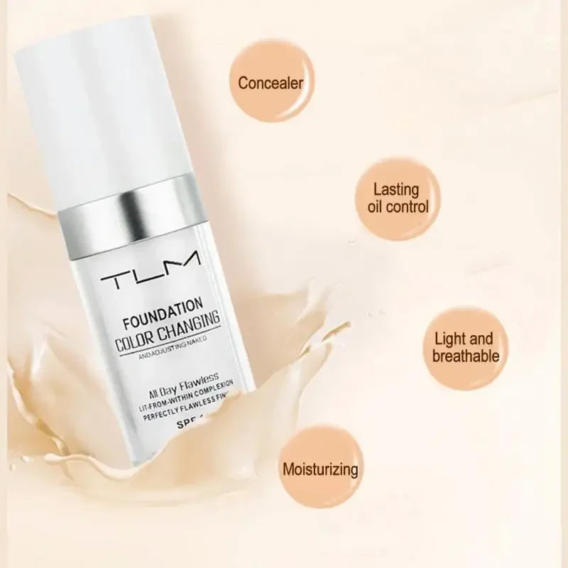 Makeup TLM Foundation Magic Color Changing Foundation Liquid Soft Matte Long Lasting Hydrating Makeup Base Maquiagem Wholesale