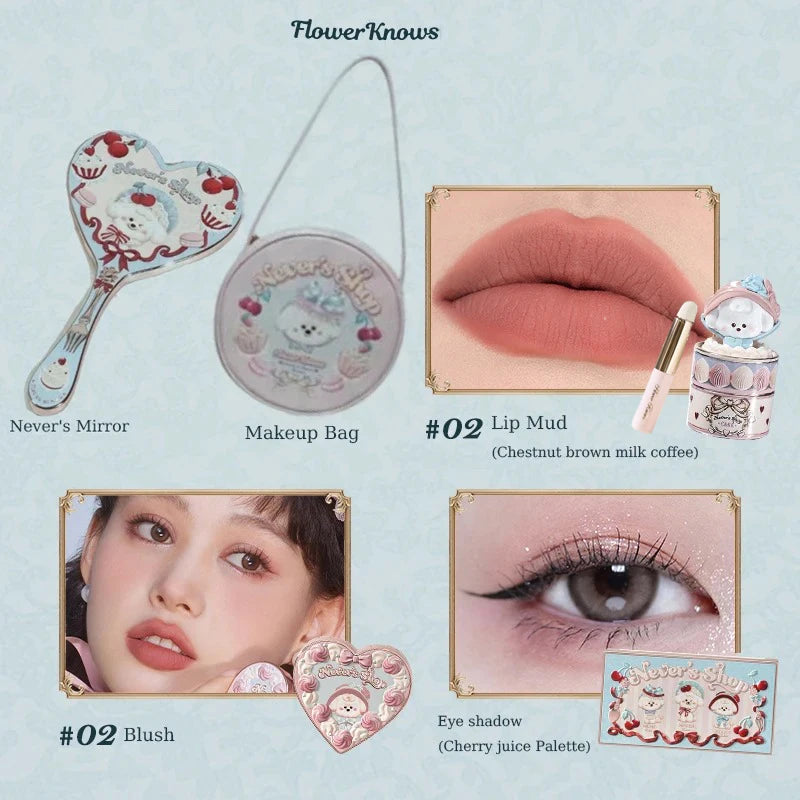 Flower Knows Never's Shop Collection All In Make Up Sets Cosmetics Full Set Lip Mud Blusher Eye Shadow Makeup Kit Professional